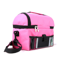 Portable Polyester Pink Unisex Cooler Lunch Storage Bags For Kids Mummy